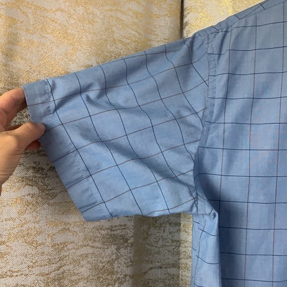 Arrow blue check classic fit short sleeve men’s shirt size M - Picture 4 of 10